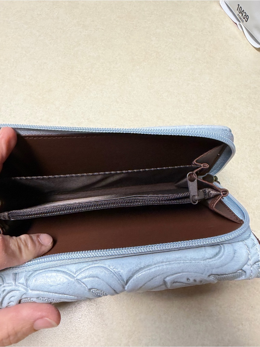 boc Embossed Floral Fold-Over Wallet - Gray - Picture 2 of 3
